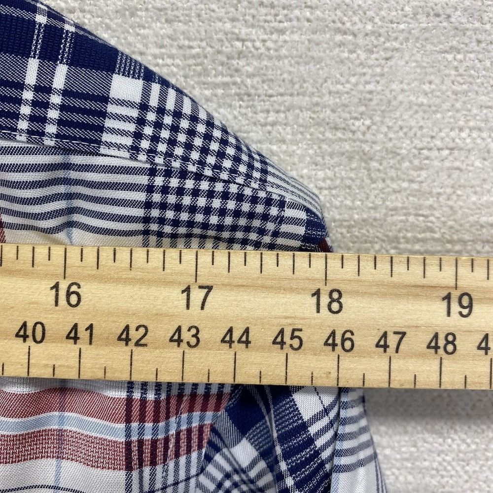 Brooks Brothers Regent Button Down Shirt Mens M Red White Blue Plaid Non-Iron - Picture 7 of 10